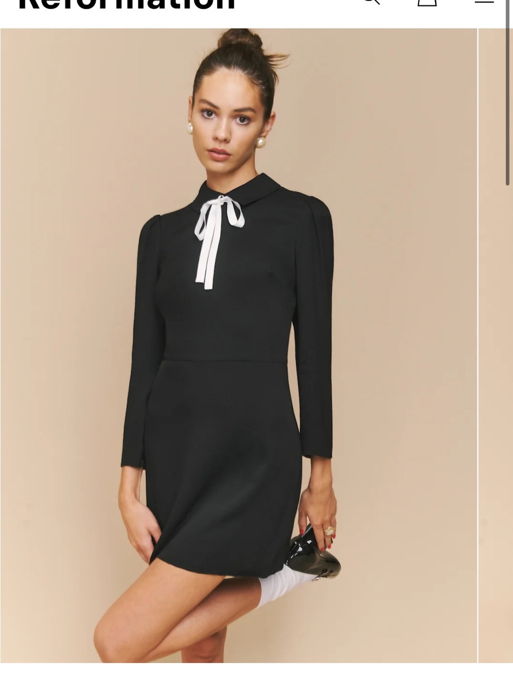 Reformation Black Rocco Dress